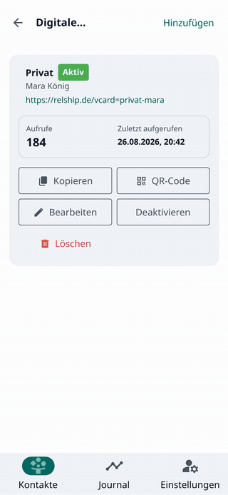 Digitale Visitenkarten